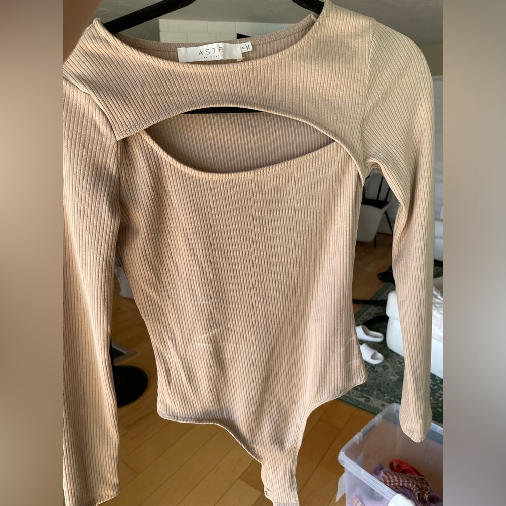 ASTR the Label tan body suit. Size M